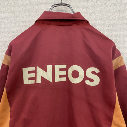 ENEOS　エネオス　ユニフォーム　作業着　ワークジャケット　フェード　デカロゴ　比翼仕立て　赤　レッド　XLサイズ