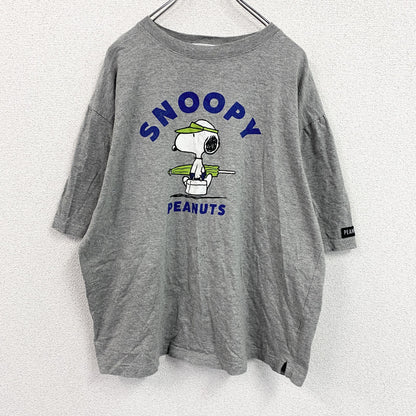 PEANUTS　ピーナッツ　SNOOPY　スヌーピー　半袖Tシャツ　キャラクターT　灰色　グレー　Lサイズ