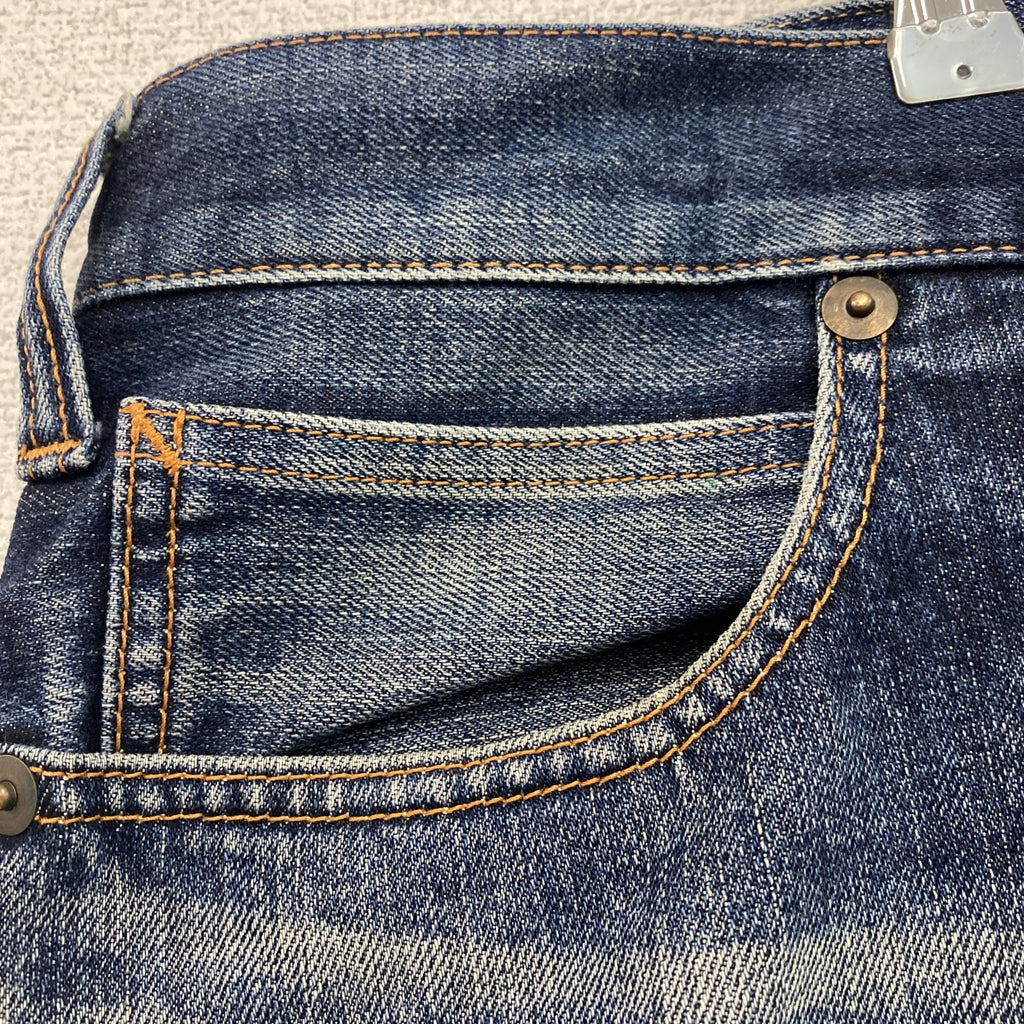 DENIM CRAFT　デニムパンツ/ジーンズ　縦落ち　鬼ヒゲ　ジップフライ　インディゴ　W40サイズ
