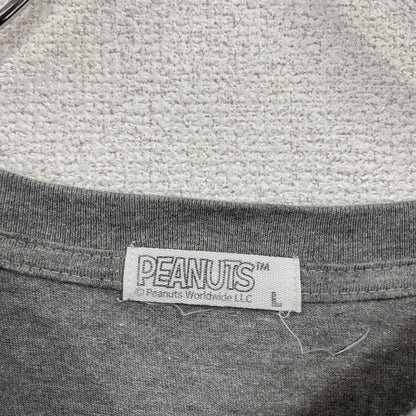 PEANUTS　ピーナッツ　SNOOPY　スヌーピー　半袖Tシャツ　キャラクターT　灰色　グレー　Lサイズ