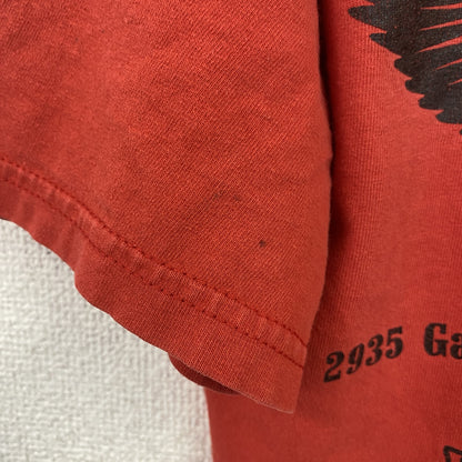 古着 used　半袖ワンポイントTシャツ　バックプリント　クルーネック　MEAN STREET　レトロ　赤　レッド