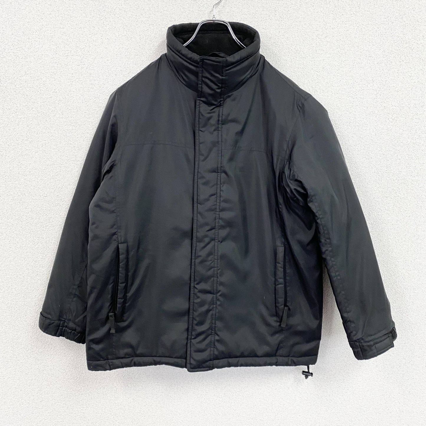 ～00s　OLD UNIQLO　オールドユニクロ　フルジップジャケット　中綿入り　比翼仕立て　黒　ブラック　Sサイズ