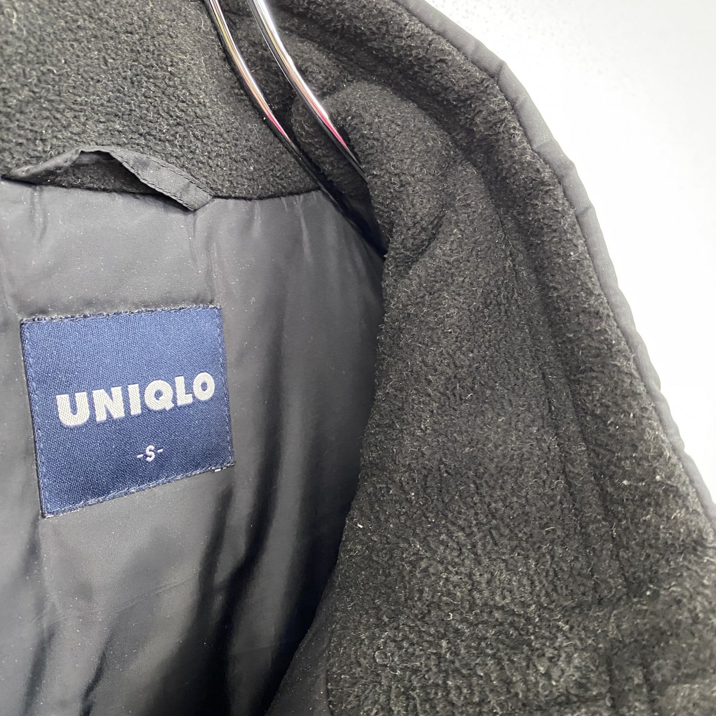 ～00s　OLD UNIQLO　オールドユニクロ　フルジップジャケット　中綿入り　比翼仕立て　黒　ブラック　Sサイズ