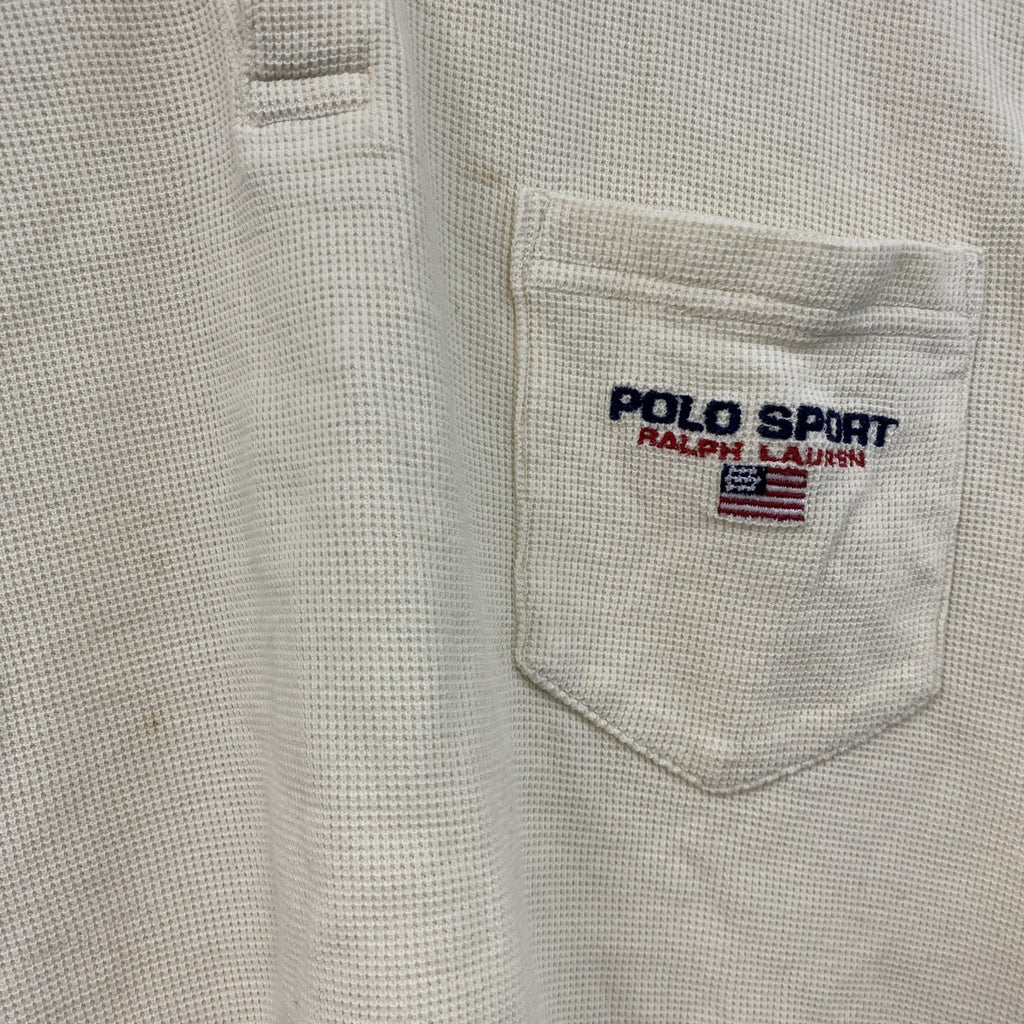 POLO SPORT　ポロスポーツ　半袖ポロシャツ　刺繍ロゴ　星条旗　アイボリー　Sサイズ