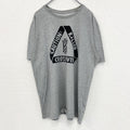 古着 used　NIKE ナイキ　半袖プリントTシャツ　カジュアルデザイン　スウッシュロゴ　グレー　クルーネック　XLサイズ
