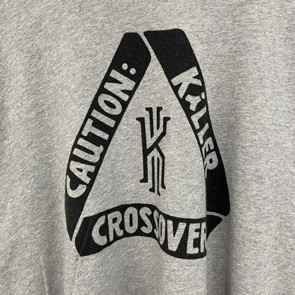 古着 used　NIKE ナイキ　半袖プリントTシャツ　カジュアルデザイン　スウッシュロゴ　グレー　クルーネック　XLサイズ