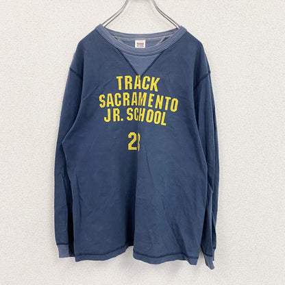 BARNS OUT FITTERS　バーンズアウトフィッターズ　長袖Tシャツ/ロンT　両V　紺　ネイビー　Lサイズ