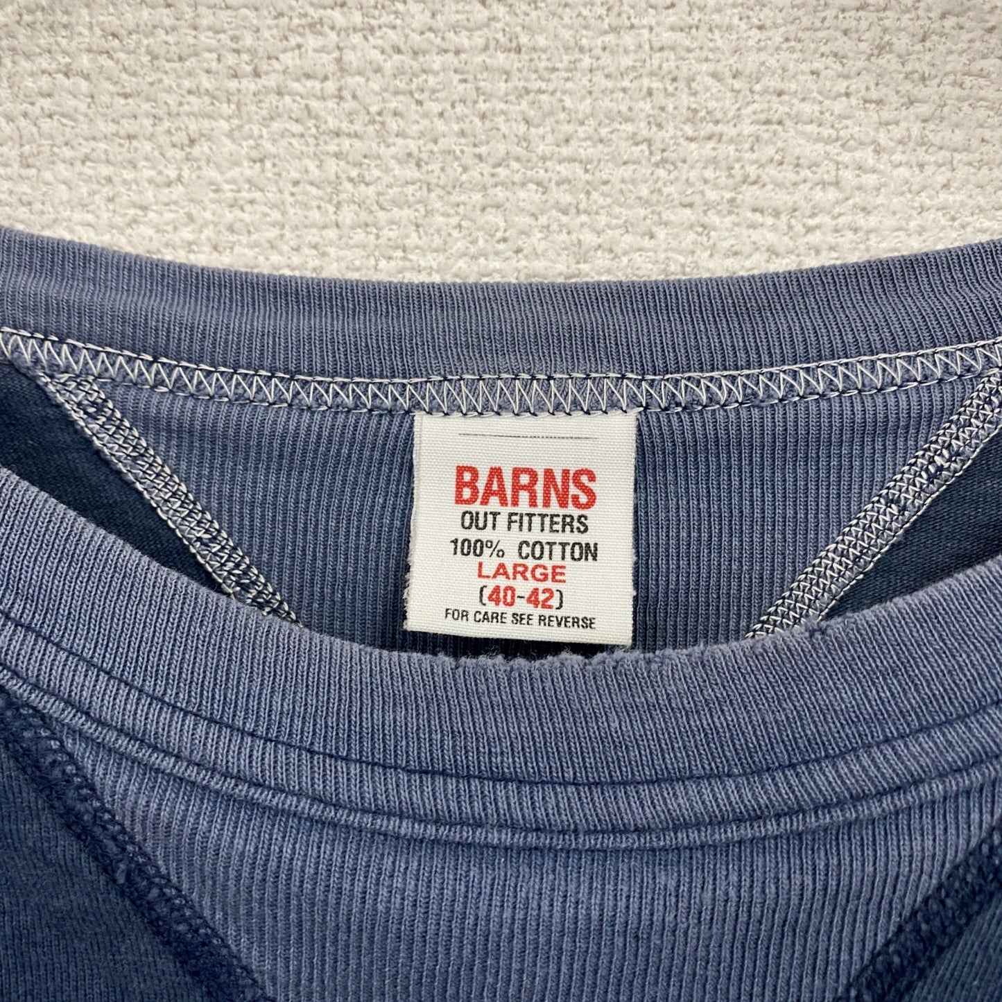 BARNS OUT FITTERS　バーンズアウトフィッターズ　長袖Tシャツ/ロンT　両V　紺　ネイビー　Lサイズ