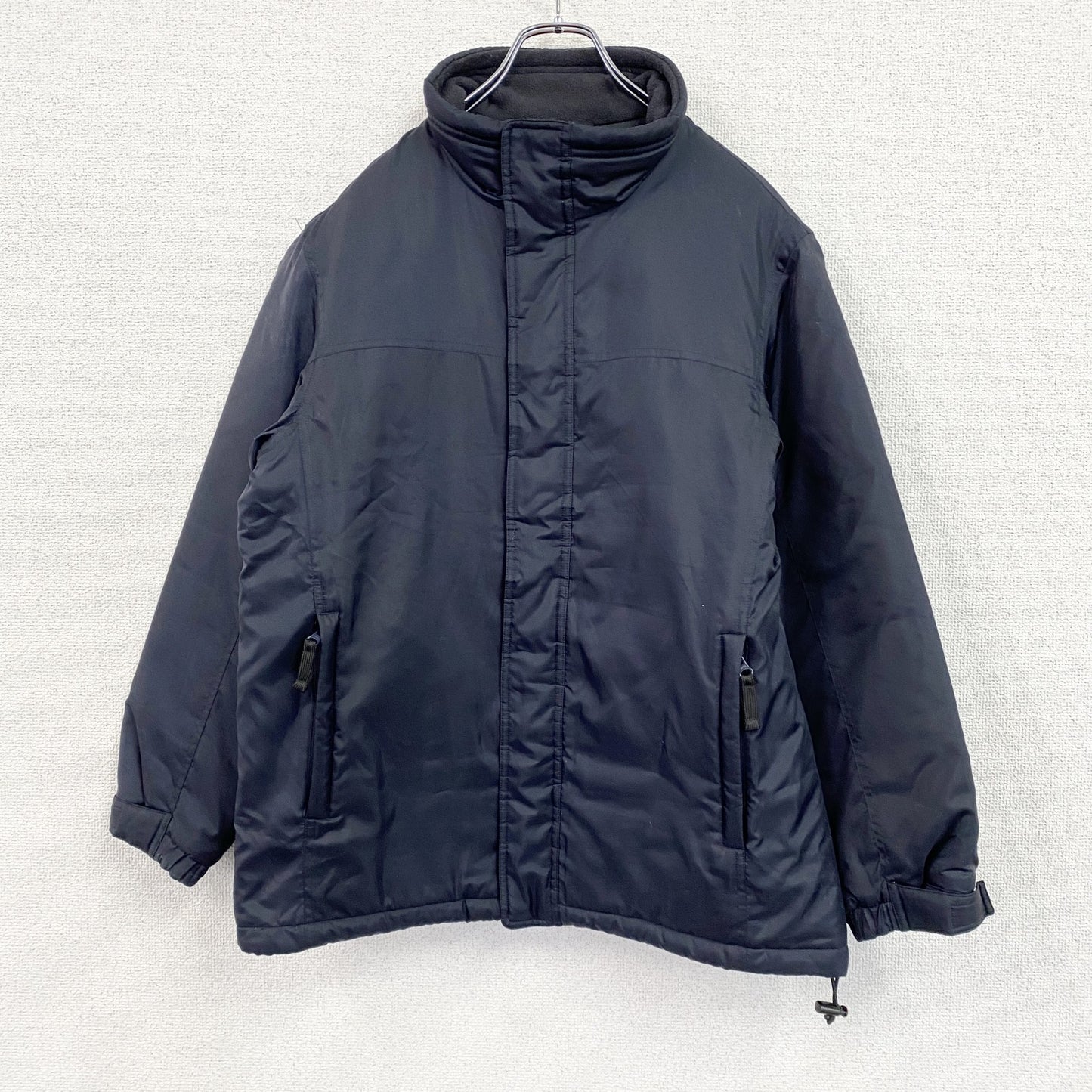 ～00s　OLD UNIQLO　オールドユニクロ　フルジップジャケット　中綿入り　比翼仕立て　紺　ネイビー　Sサイズ