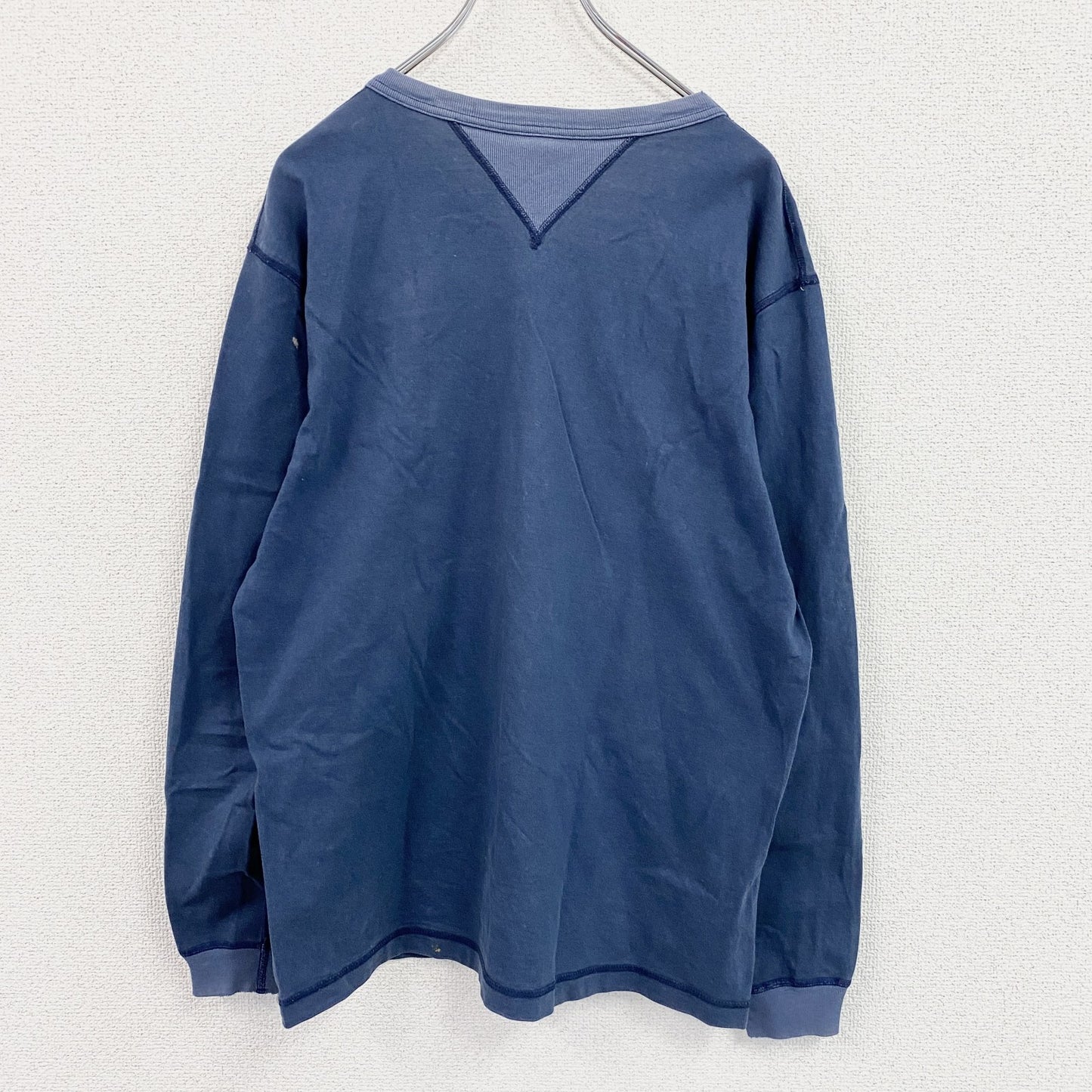 BARNS OUT FITTERS　バーンズアウトフィッターズ　長袖Tシャツ/ロンT　両V　紺　ネイビー　Lサイズ