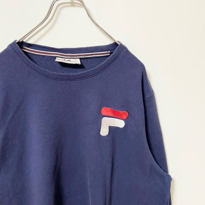 FILA　フィラ　スウェット/トレーナー　刺繍ロゴ　デカロゴ　ワンポイント　スポーツミックス　紺　ネイビー　XLサイズ