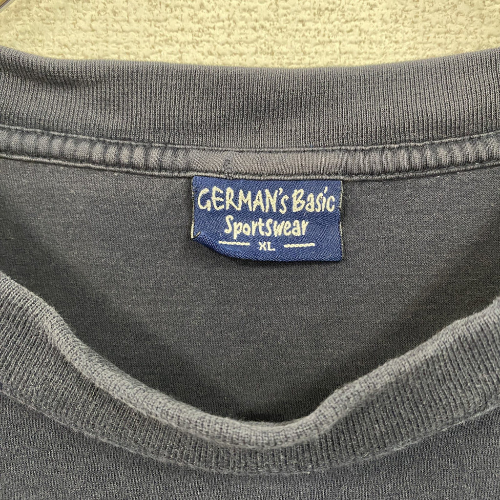古着 used 　半袖プリントTシャツ　2001　クラスT　両面プリント　紺　ネイビー　クルーネック　レトロデザイン　Mサイズ