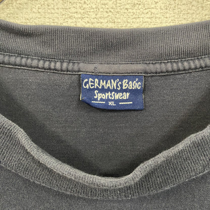 古着 used 　半袖プリントTシャツ　2001　クラスT　両面プリント　紺　ネイビー　クルーネック　レトロデザイン　Mサイズ