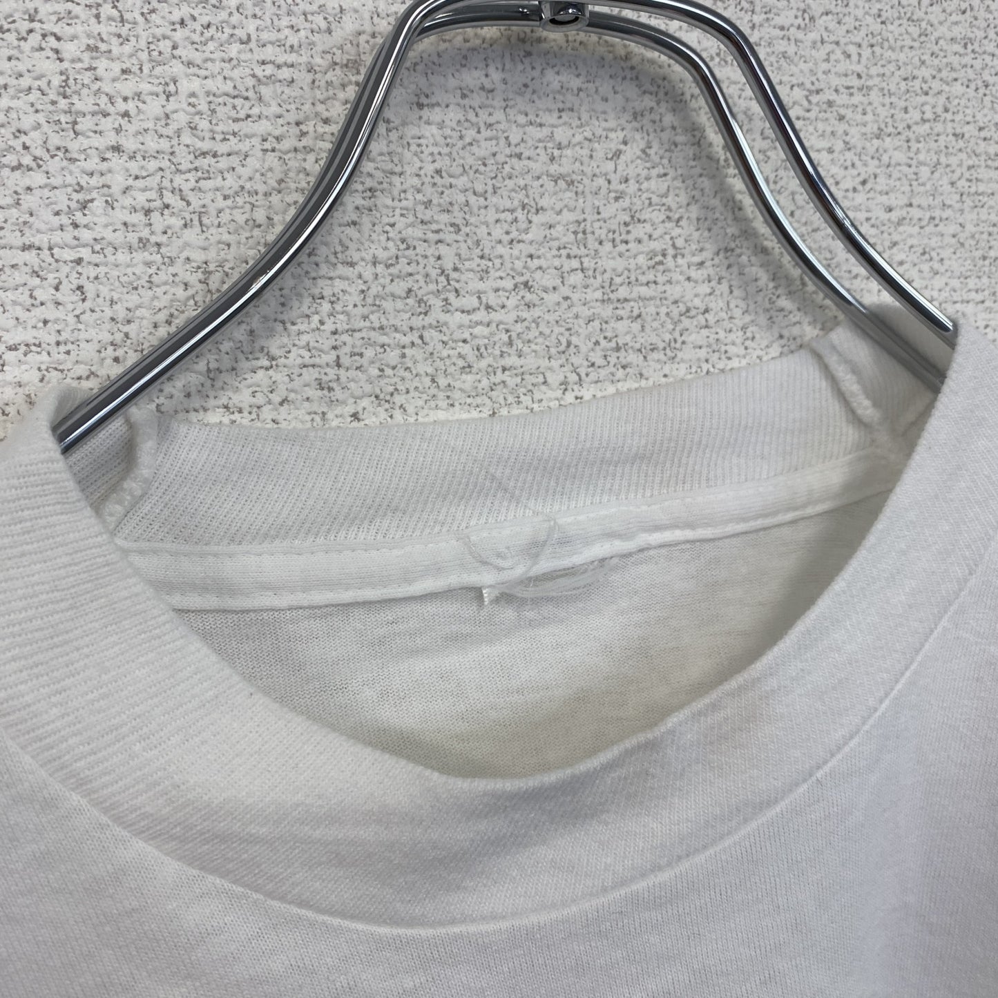古着 used　半袖プリントTシャツ　レトロデザイン　ヴィンテージ　クルーネック　シングルステッチ　90s　白　ホワイト