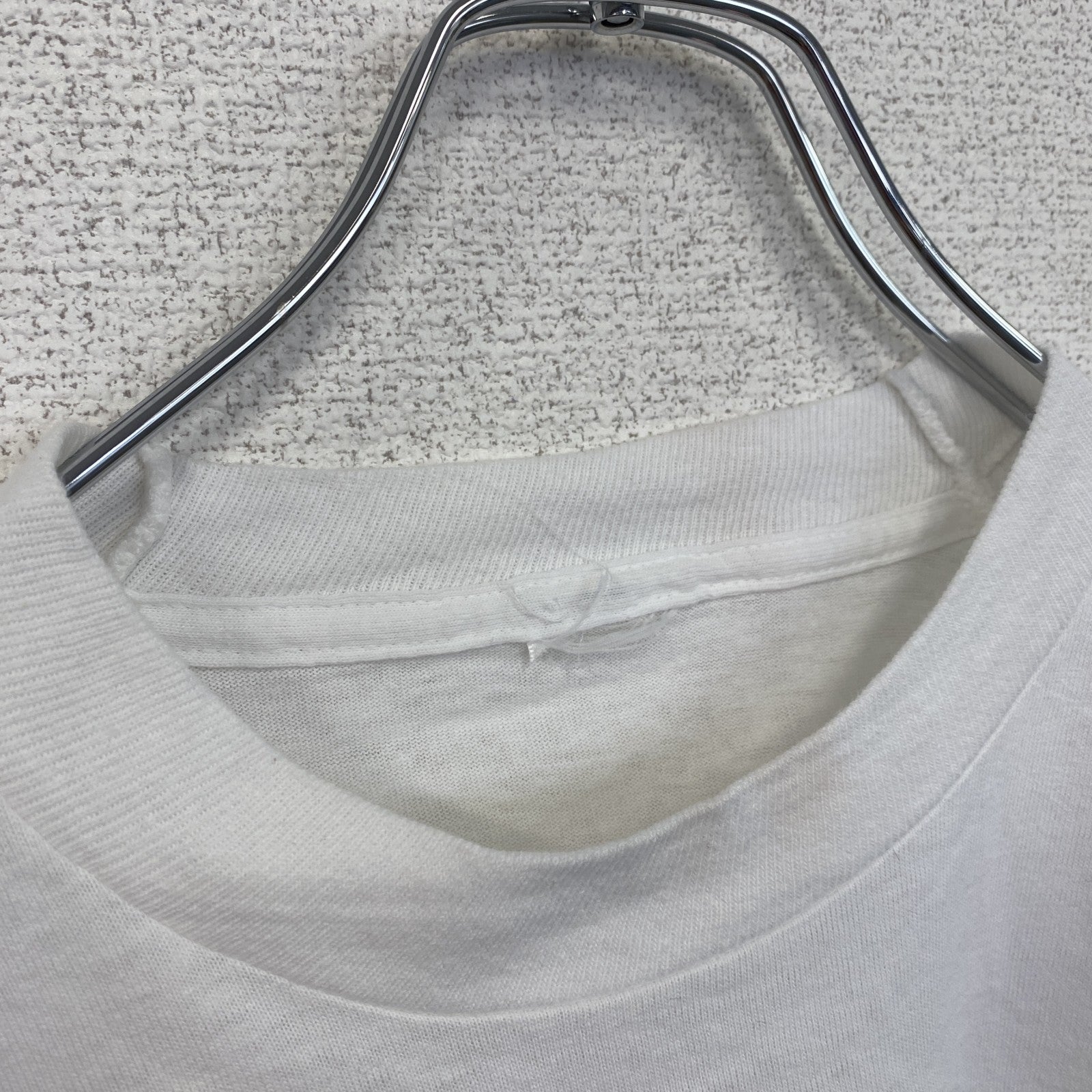 古着 used　半袖プリントTシャツ　レトロデザイン　ヴィンテージ　クルーネック　シングルステッチ　90s　白　ホワイト