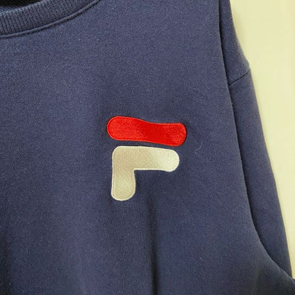 FILA　フィラ　スウェット/トレーナー　刺繍ロゴ　デカロゴ　ワンポイント　スポーツミックス　紺　ネイビー　XLサイズ