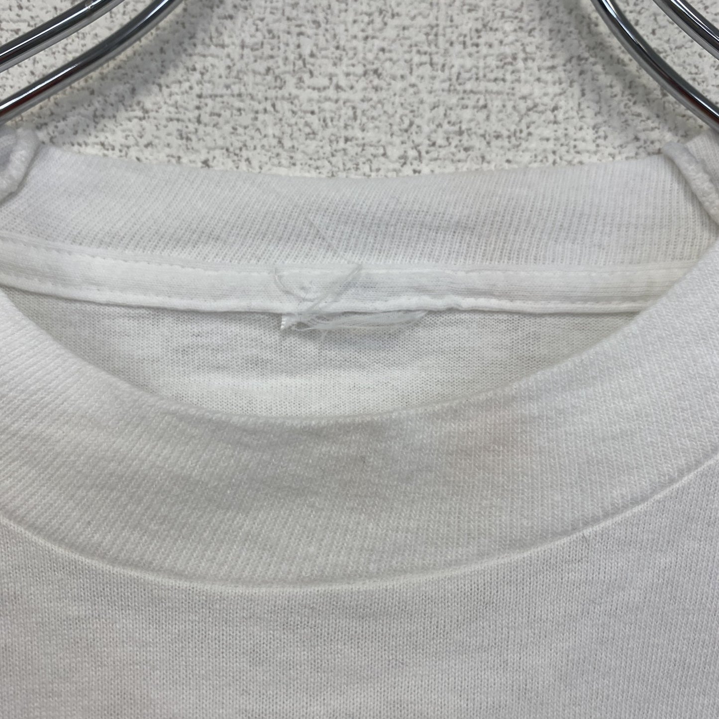 古着 used　半袖プリントTシャツ　レトロデザイン　ヴィンテージ　クルーネック　シングルステッチ　90s　白　ホワイト