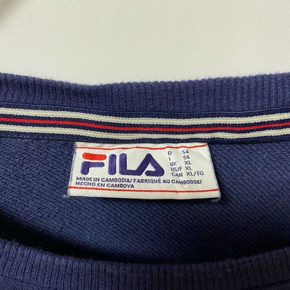 FILA　フィラ　スウェット/トレーナー　刺繍ロゴ　デカロゴ　ワンポイント　スポーツミックス　紺　ネイビー　XLサイズ