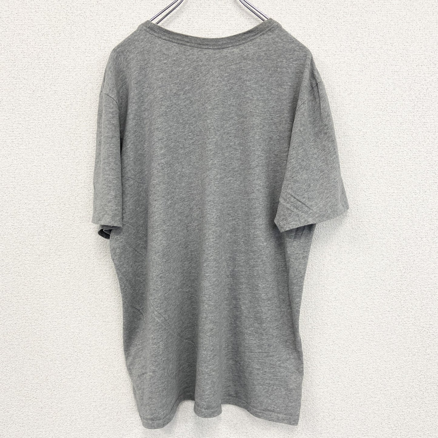 古着 used　NIKE ナイキ　半袖プリントTシャツ　カジュアルデザイン　スウッシュロゴ　グレー　クルーネック　XLサイズ