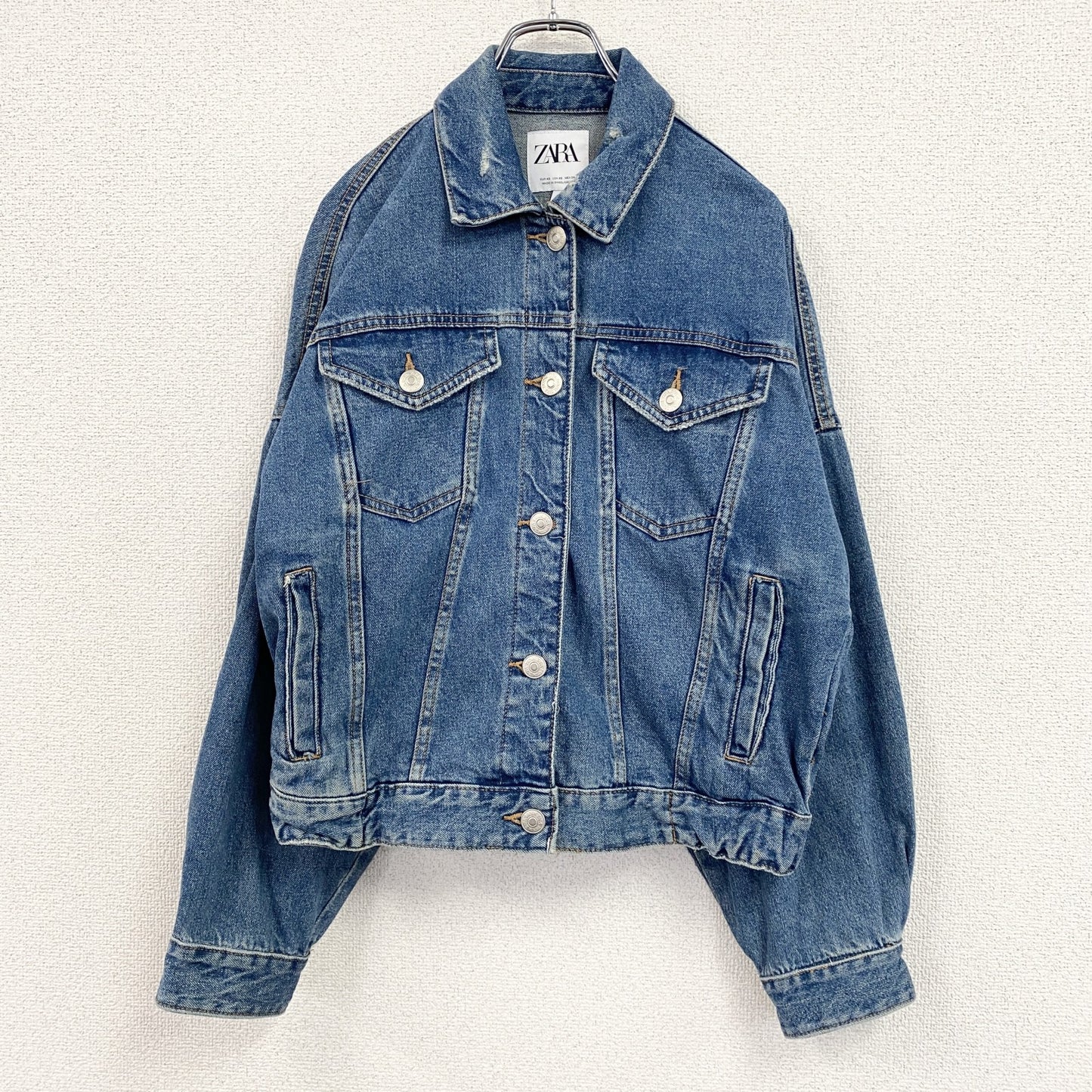 ZARA　ザラ　3rdタイプ　デニムジャケット/Gジャン　ダメージ加工　インディゴ