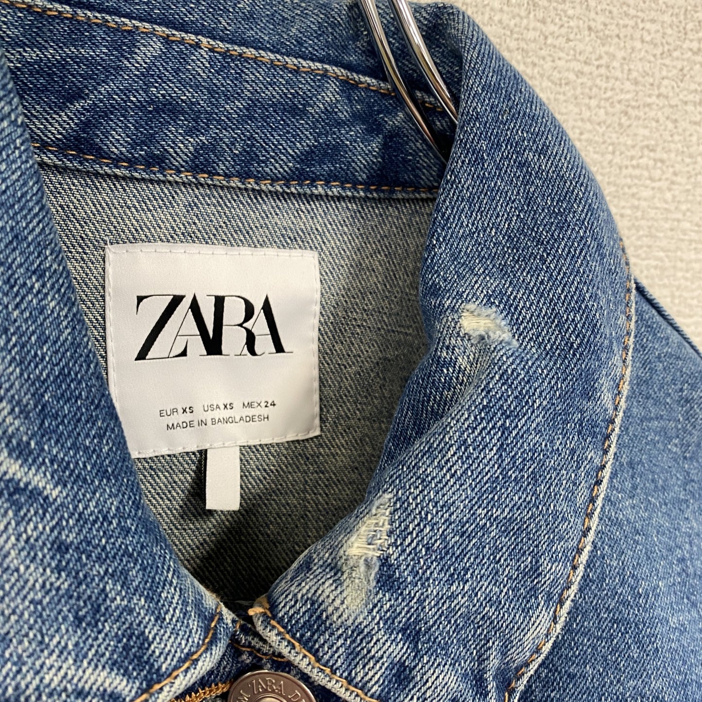 ZARA　ザラ　3rdタイプ　デニムジャケット/Gジャン　ダメージ加工　インディゴ