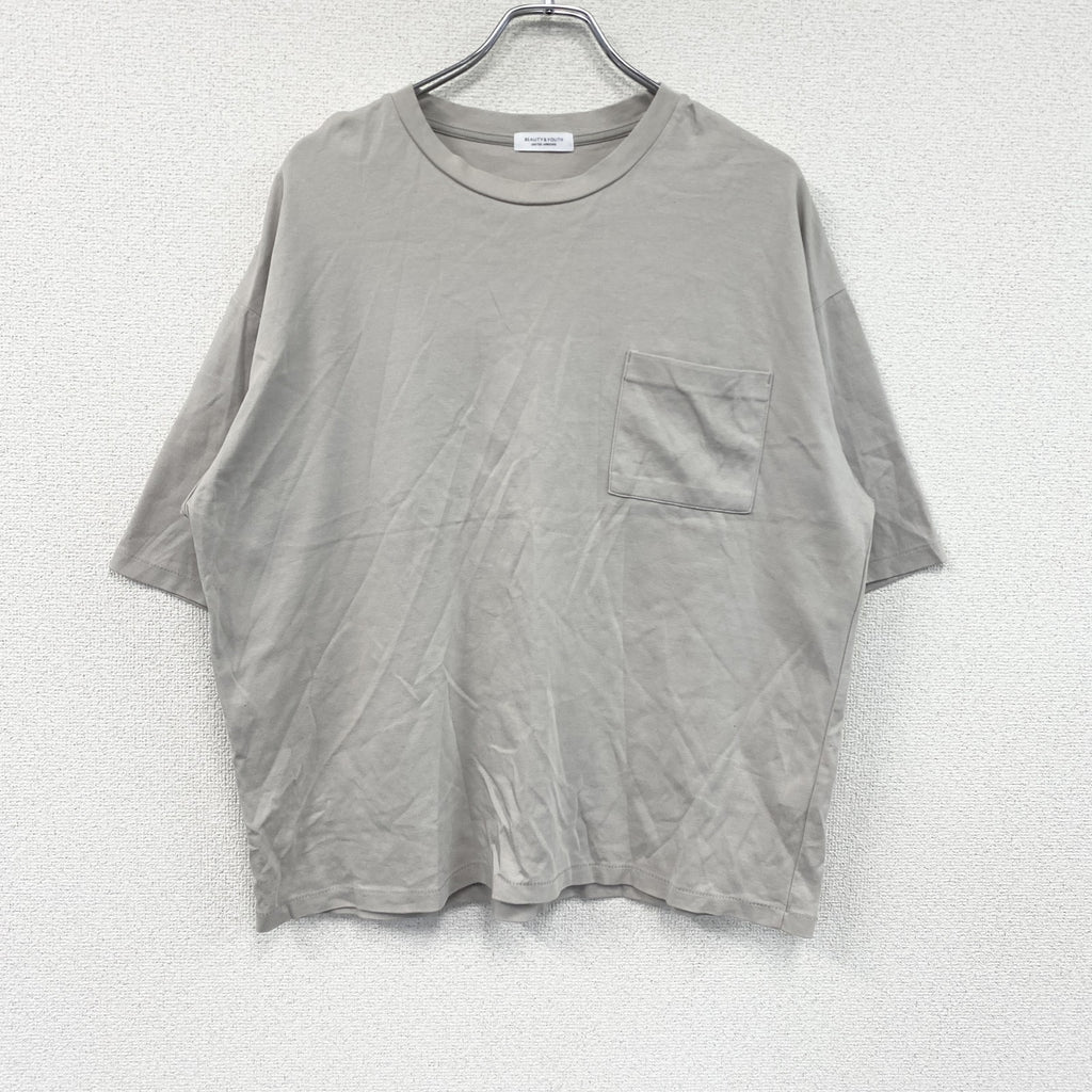 BEAUTY&YOUTH　ビューティ&ユース　半袖Tシャツ　シングルステッチ　灰色　グレー　XLサイズ