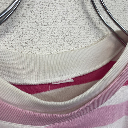 古着 used　半袖プリントTシャツ　レトロデザイン　クルーネック　シングルステッチ　ヴィンテージ　ボーダー　バハマ　ピンク