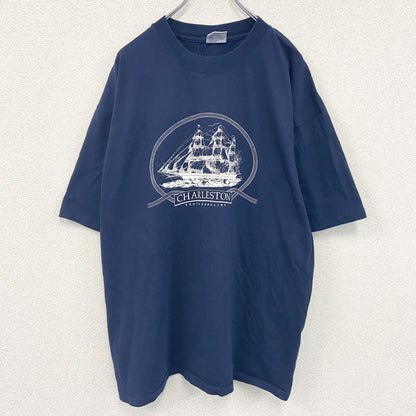 古着 used　ALL Sport　半袖スーベニアプリントTシャツ　90s　USA製　シングルステッチ　紺　ネイビー　XLサイズ