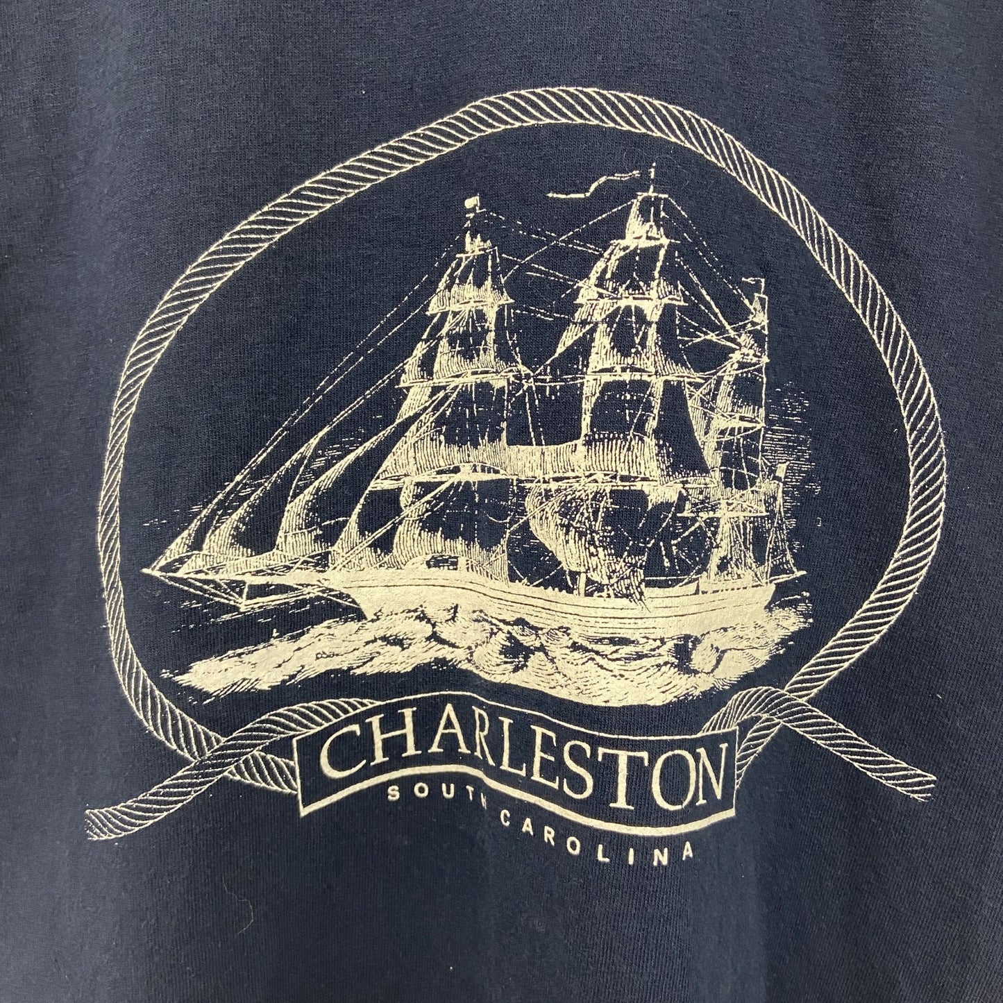 古着 used　ALL Sport　半袖スーベニアプリントTシャツ　90s　USA製　シングルステッチ　紺　ネイビー　XLサイズ