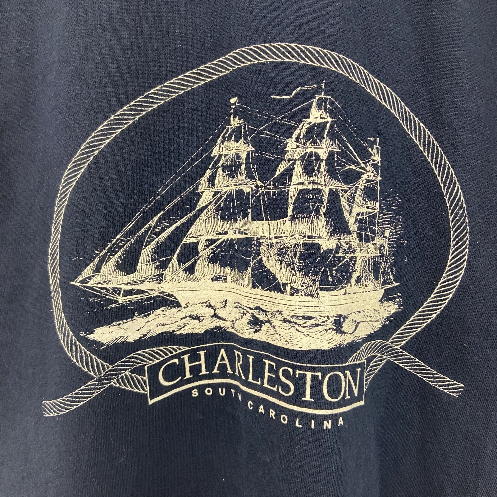 古着 used　ALL Sport　半袖スーベニアプリントTシャツ　90s　USA製　シングルステッチ　紺　ネイビー　XLサイズ