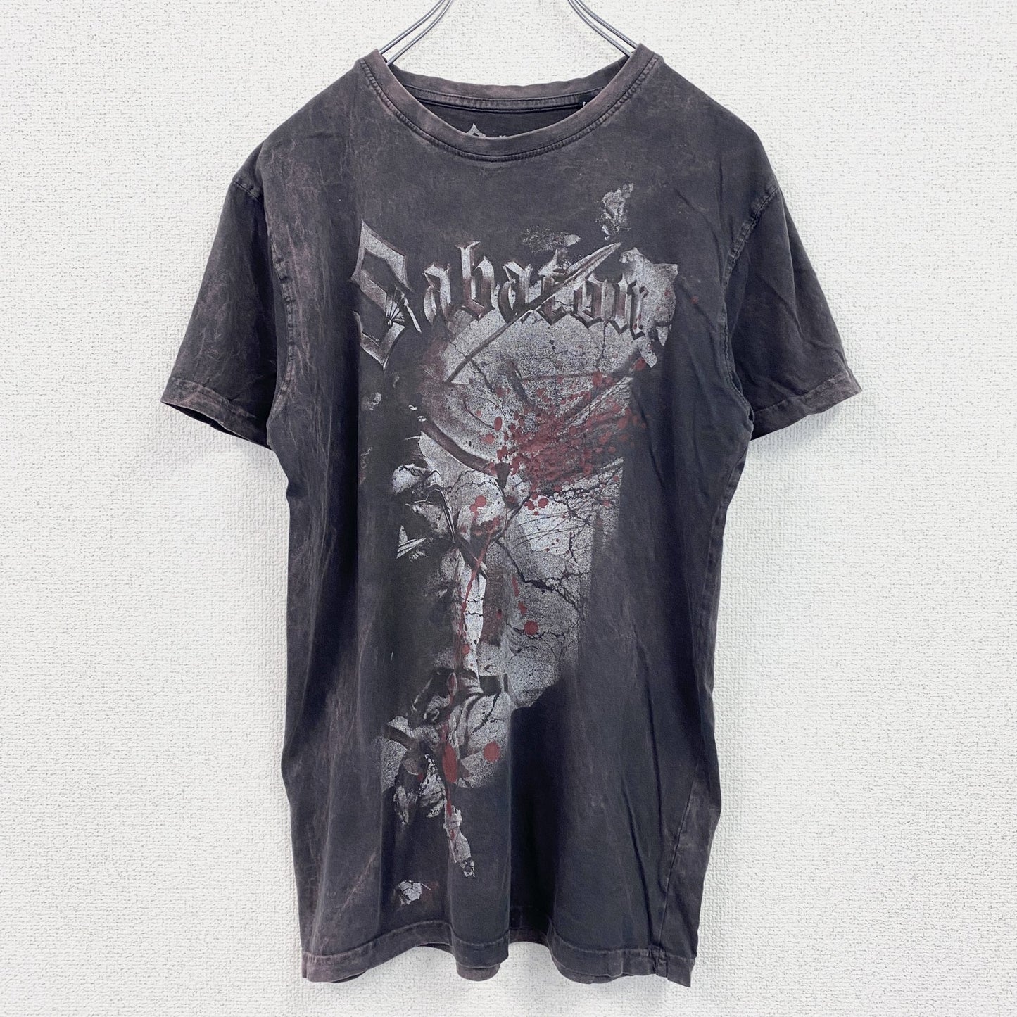 古着 used 　半袖音楽プリントTシャツ　SABATON　クルーネック　シンフォニックメタル　100%コットン　Mサイズ