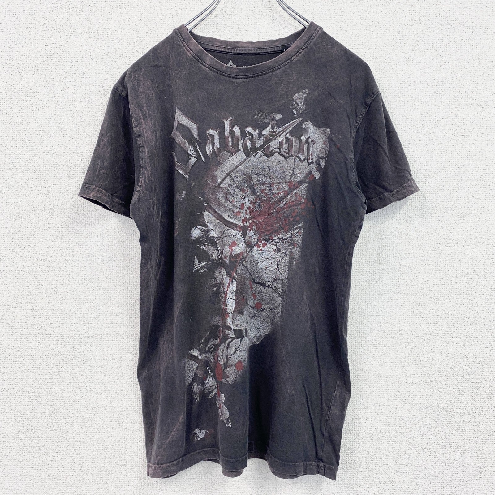 古着 used 　半袖音楽プリントTシャツ　SABATON　クルーネック　シンフォニックメタル　100%コットン　Mサイズ