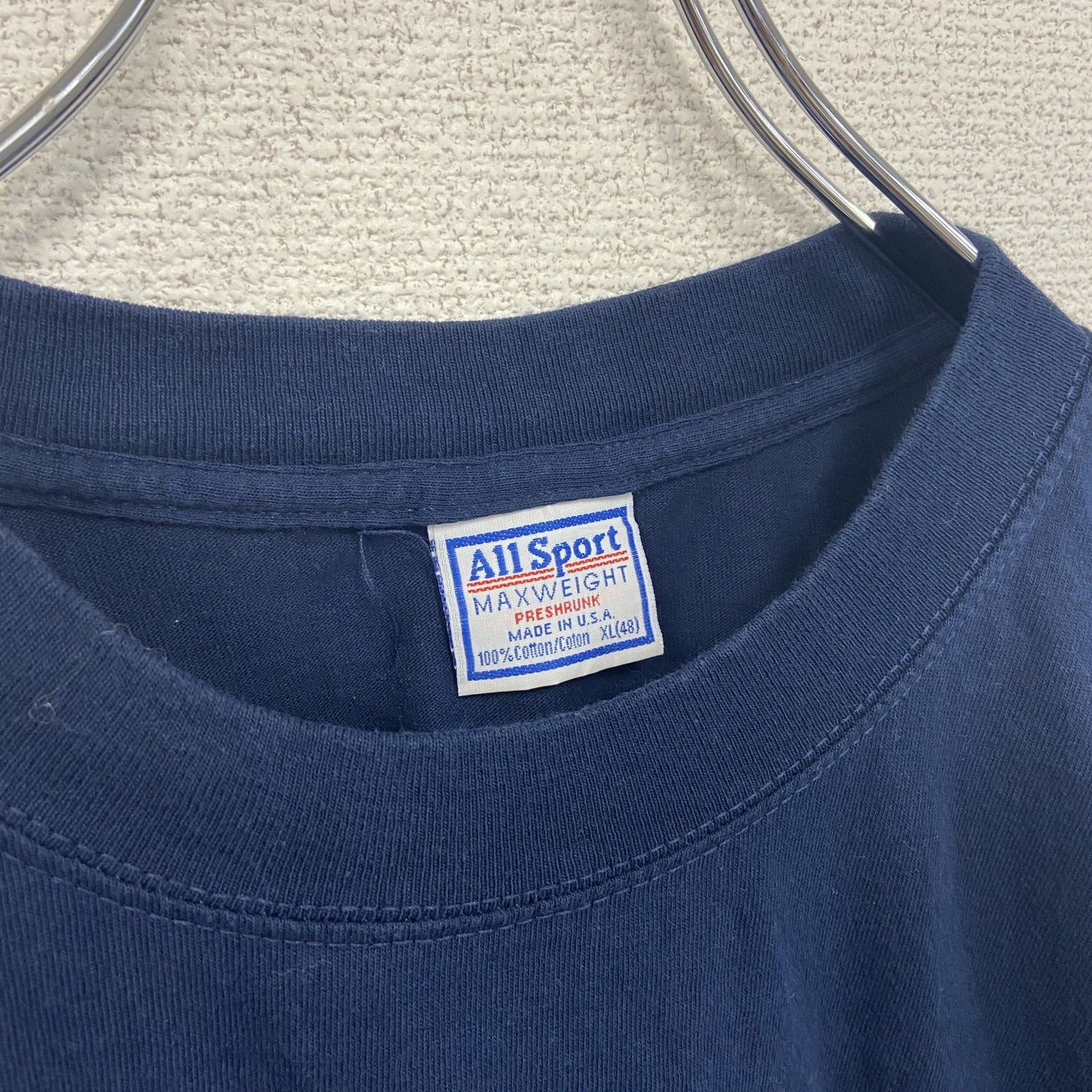 古着 used　ALL Sport　半袖スーベニアプリントTシャツ　90s　USA製　シングルステッチ　紺　ネイビー　XLサイズ