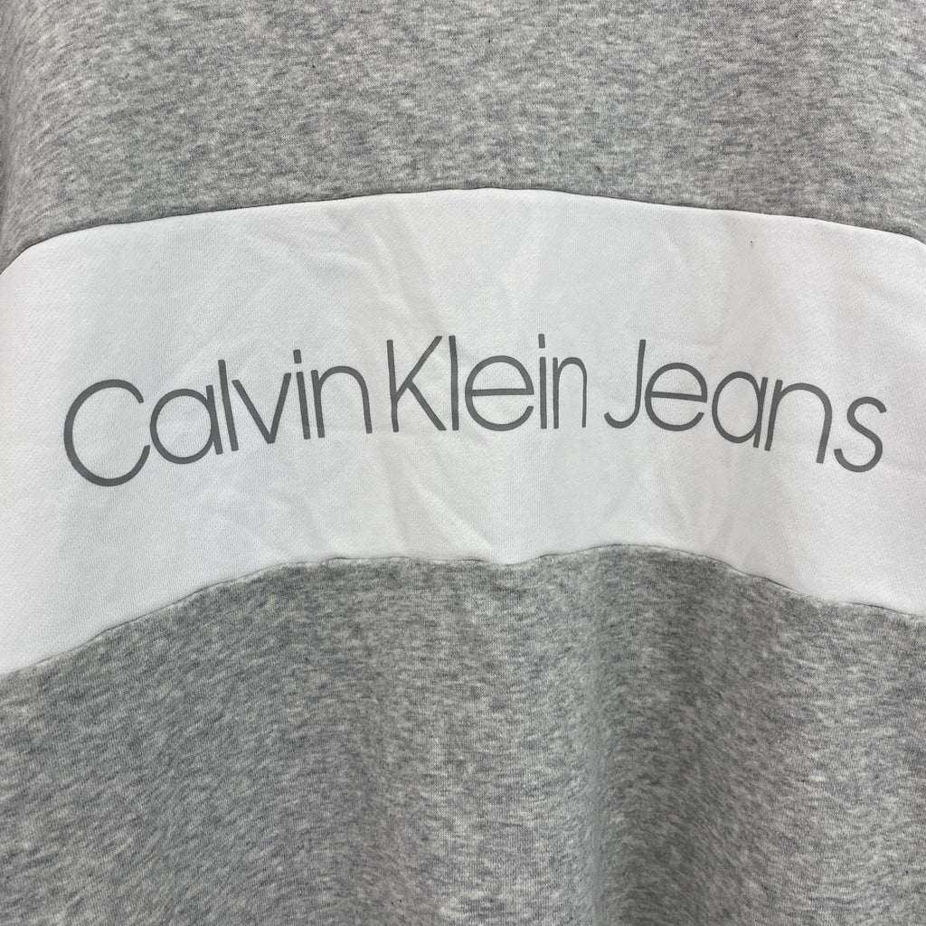 CALVIN KLEIN JEANS　カルバンクラインジーンズ　スウェット/トレーナー　デカロゴ　灰色　霜降りグレー　Lサイズ