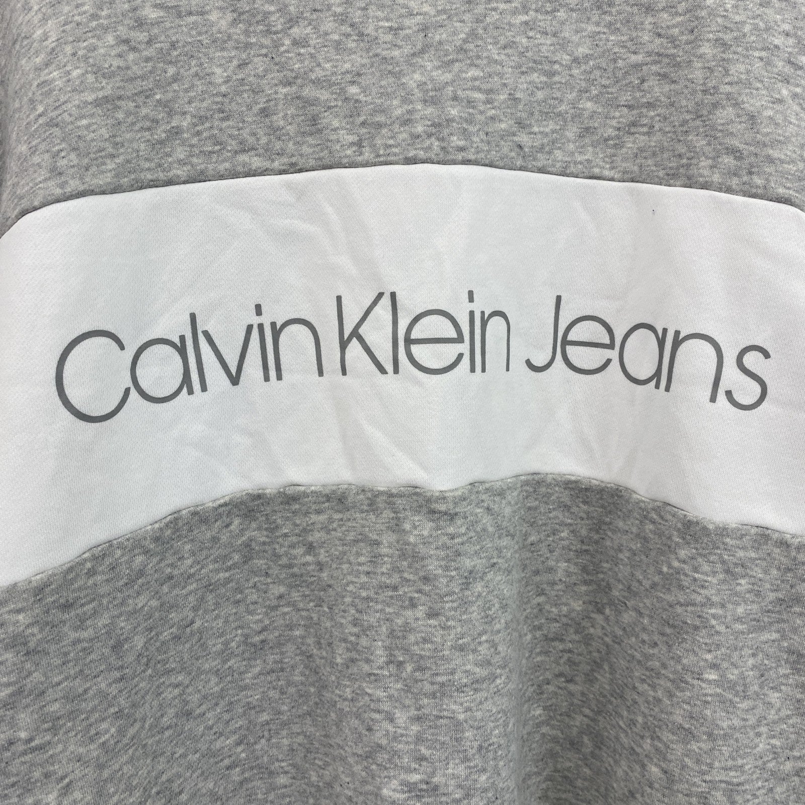 CALVIN KLEIN JEANS　カルバンクラインジーンズ　スウェット/トレーナー　デカロゴ　灰色　霜降りグレー　Lサイズ
