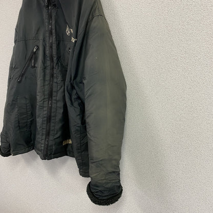 ～90s　VOLCOM　ボルコム　フルジップジャケット　ボアライナー　フェード　デカロゴ　黒　ブラック　Lサイズ