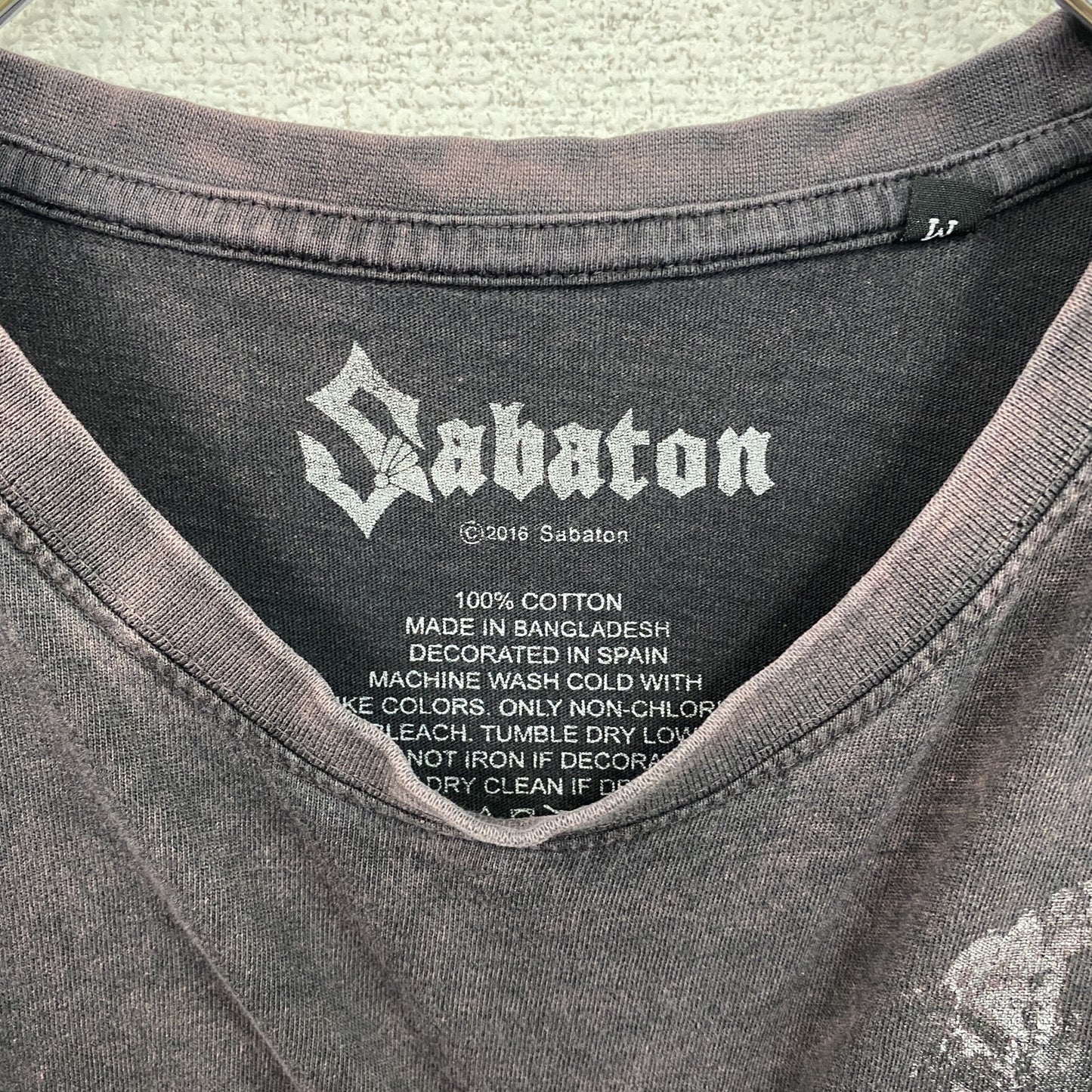 古着 used 　半袖音楽プリントTシャツ　SABATON　クルーネック　シンフォニックメタル　100%コットン　Mサイズ