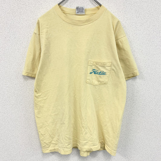 古着 used　HOBIE HEAVY　半袖ポケットTシャツ　80s　USA製　シングルステッチ　黄　イエロー　XLサイズ