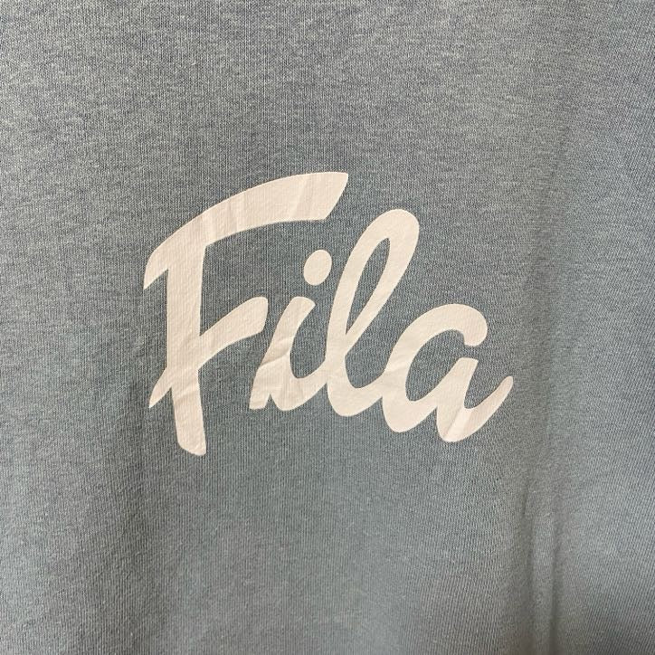 FILA　フィラ　スウェット/トレーナー　デカロゴ　ワンポイント　クルーネック　水色　ブルー　Sサイズ
