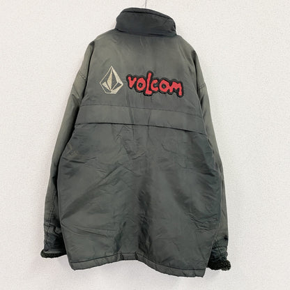 ～90s　VOLCOM　ボルコム　フルジップジャケット　ボアライナー　フェード　デカロゴ　黒　ブラック　Lサイズ