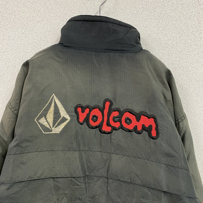 ～90s　VOLCOM　ボルコム　フルジップジャケット　ボアライナー　フェード　デカロゴ　黒　ブラック　Lサイズ