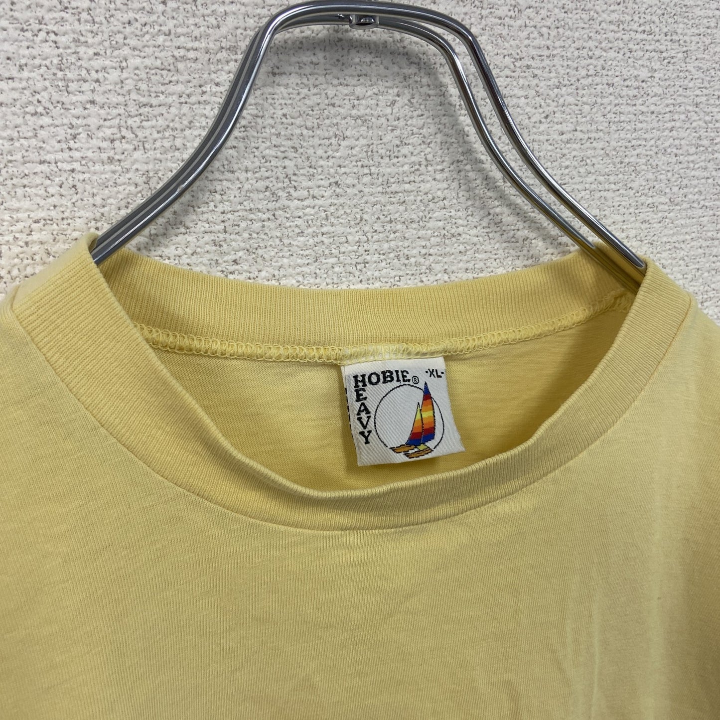 古着 used　HOBIE HEAVY　半袖ポケットTシャツ　80s　USA製　シングルステッチ　黄　イエロー　XLサイズ