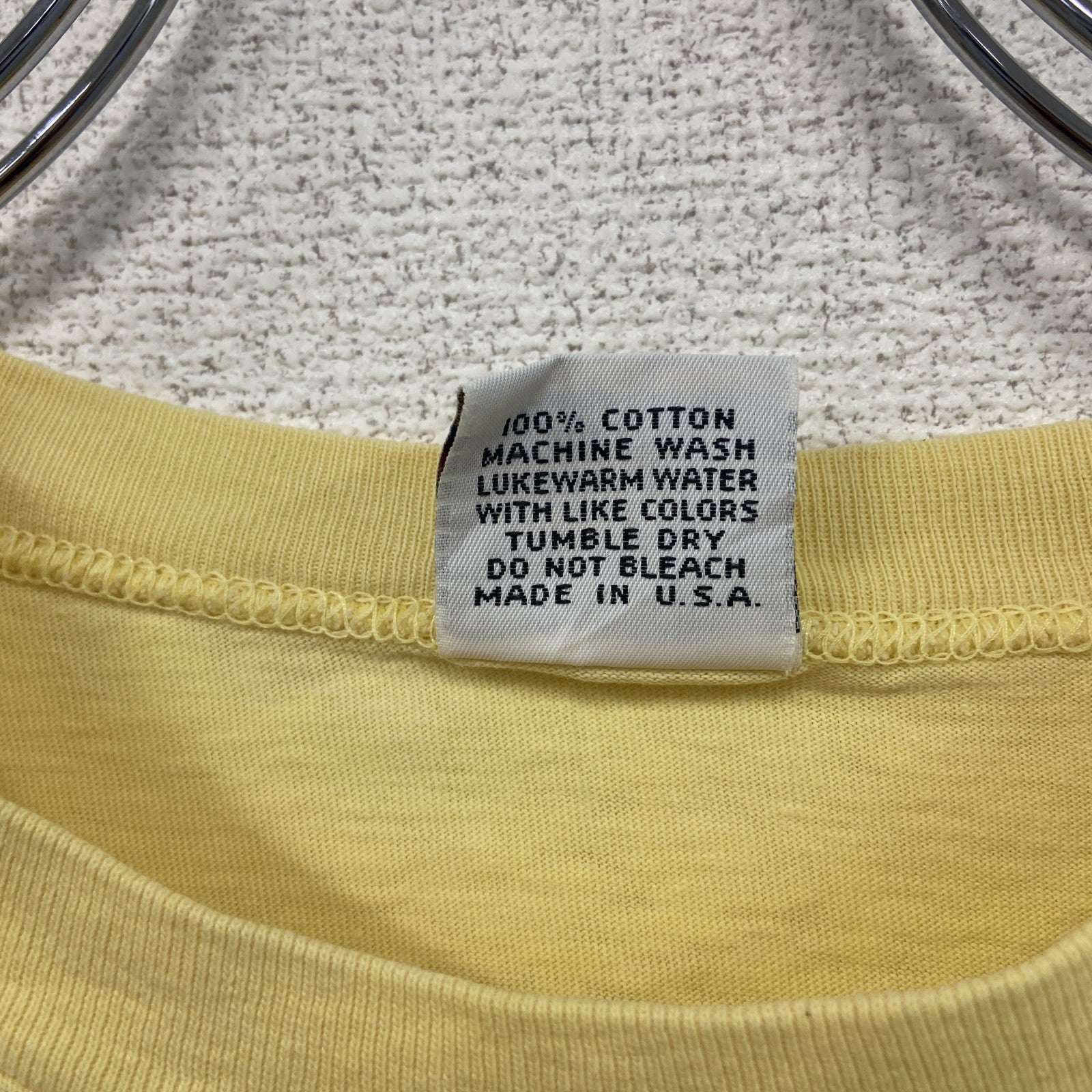 古着 used　HOBIE HEAVY　半袖ポケットTシャツ　80s　USA製　シングルステッチ　黄　イエロー　XLサイズ