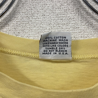古着 used　HOBIE HEAVY　半袖ポケットTシャツ　80s　USA製　シングルステッチ　黄　イエロー　XLサイズ
