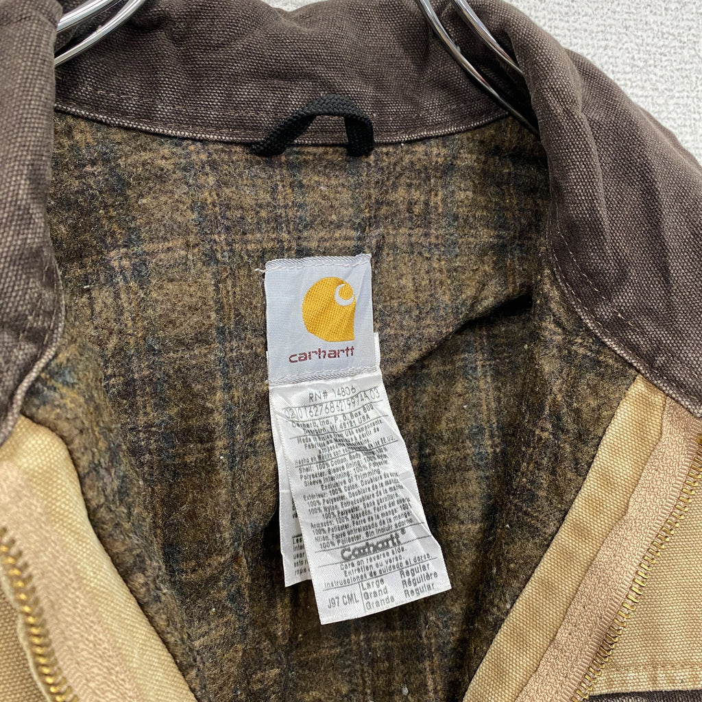 Carhartt　カーハート　デトロイトジャケット　フルジップダックジャケット　ブランケットライナー　茶色　ブラウン　Lサイズ