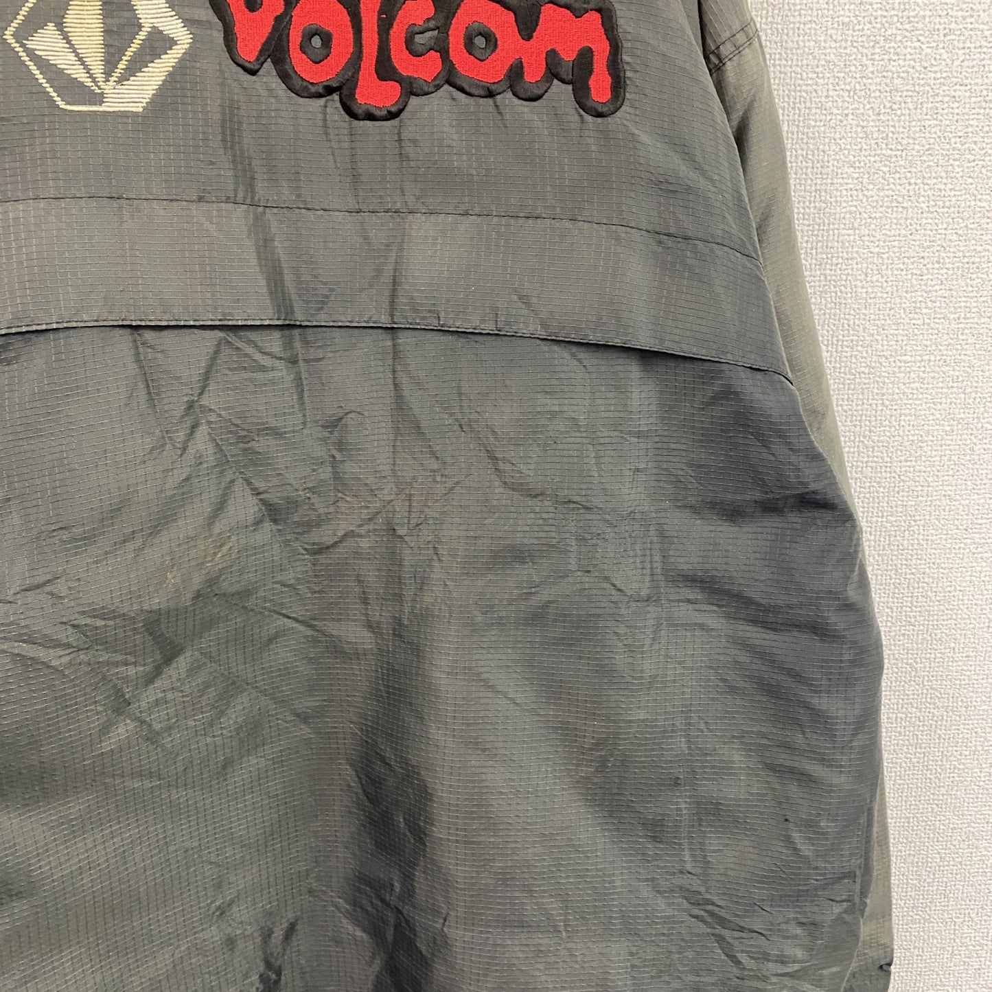 ～90s　VOLCOM　ボルコム　フルジップジャケット　ボアライナー　フェード　デカロゴ　黒　ブラック　Lサイズ