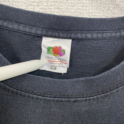 古着 used 　フルーツオブザルーム　半袖プリントTシャツ　オマージュ　黒　ブラック　クルーネック　レトロデザイン　Mサイズ