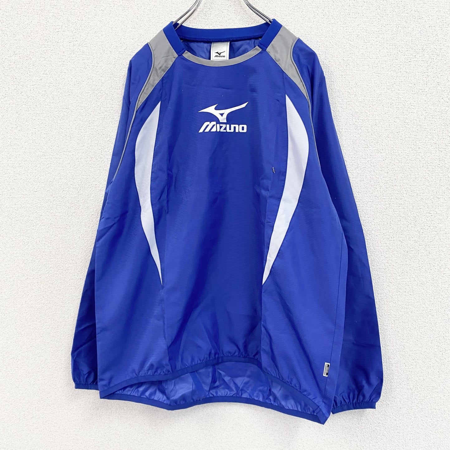MIZUNO　ミズノ　プルオーバージャケット　デカロゴ　青　ブルー　Lサイズ