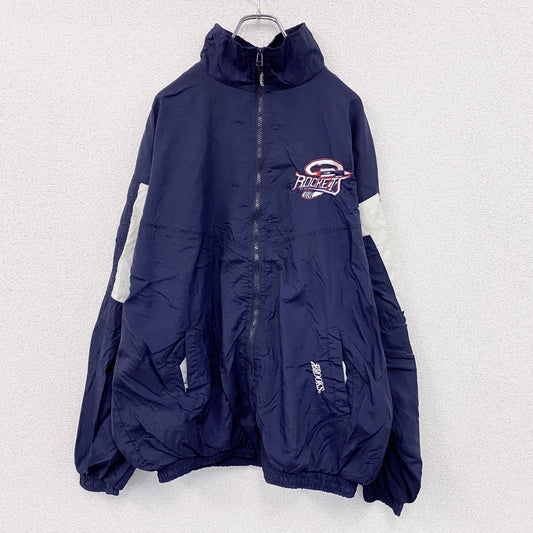 ～90s　BROOKS　フルジップナイロンジャケット　ヴィンテージ　紺　ネイビー　