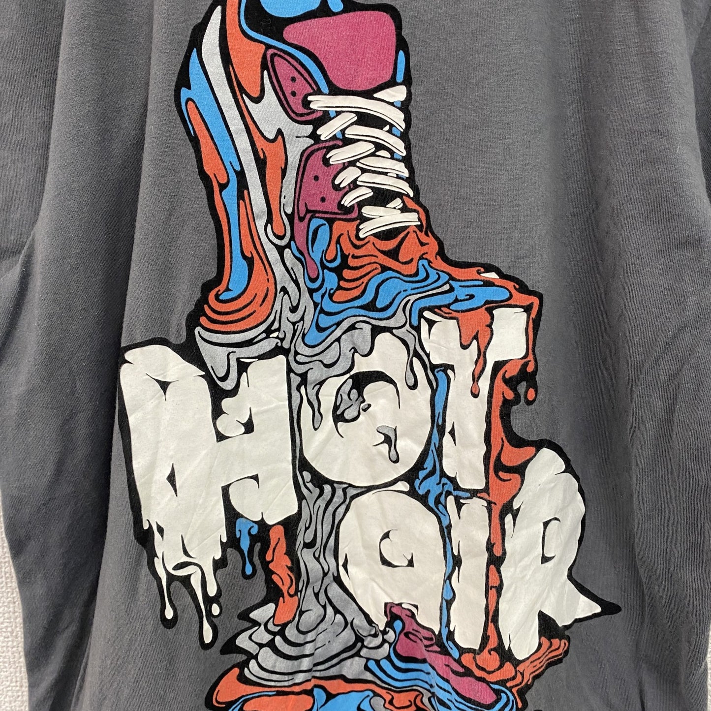 古着 used　ナイキ　NIKE　半袖プリントTシャツ　スニーカー　灰色　グレー　クルーネック　レトロデザイン　Sサイズ